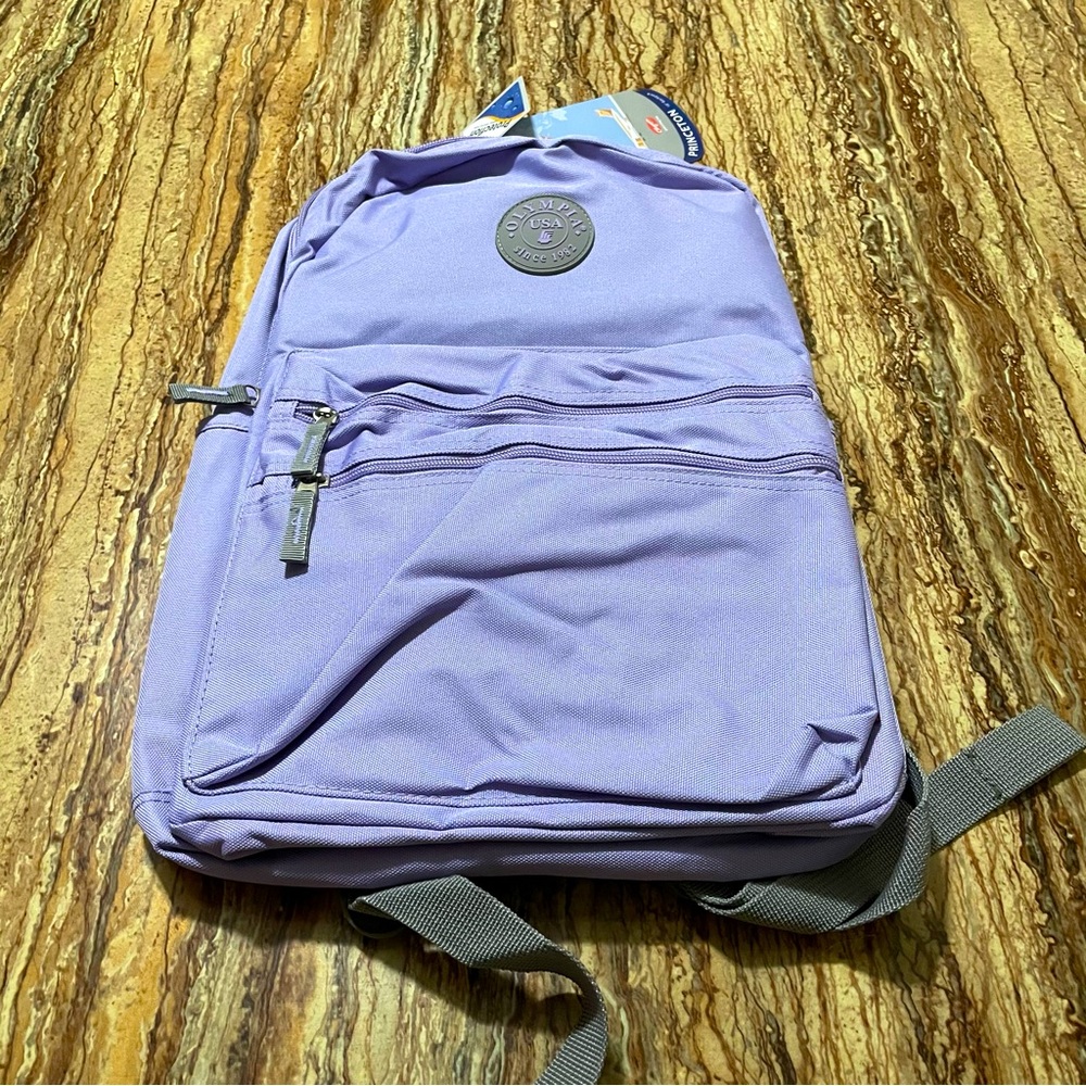 Olympia USA PRINCETON Student Backpack Lilac Purple with Laptop Sleeve